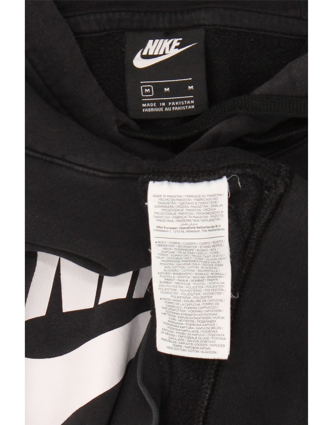 Nike grafisk hættetrøje til mænd mellem sort bomuld
