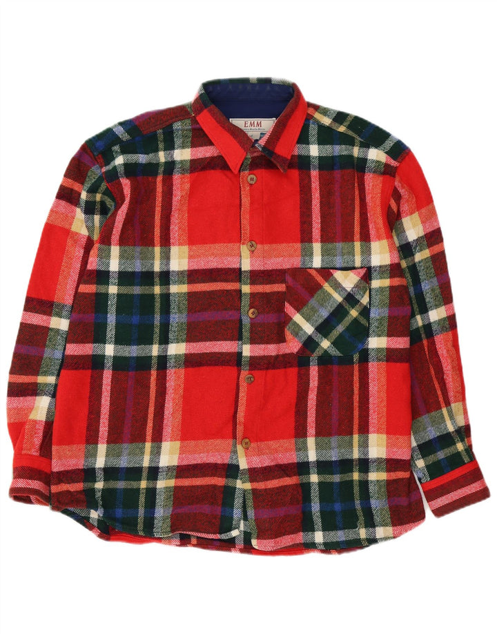 VINTAGE Herre flannelskjorte Stor rød plaiduld
