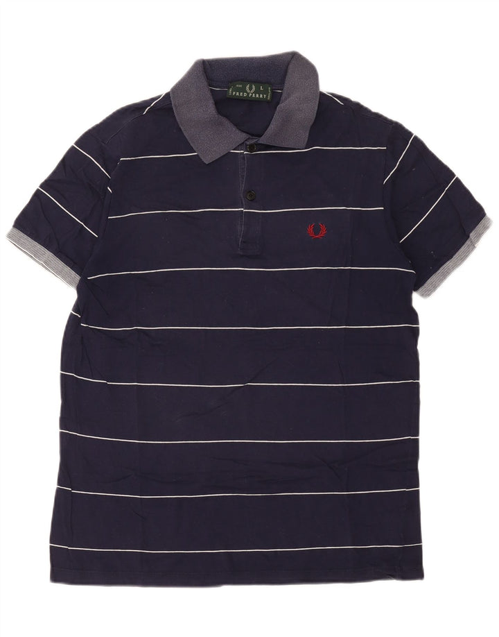Fred Perry Herre poloshirt Stor marineblå stribet bomuld