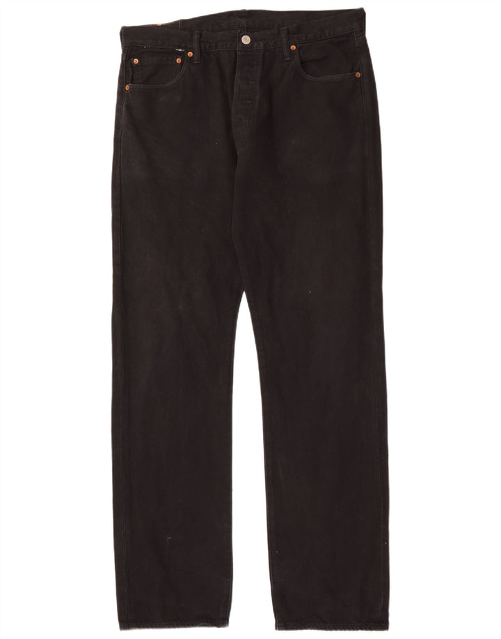 Levi's Herre 501 lige jeans W32 L34 sort bomuld
