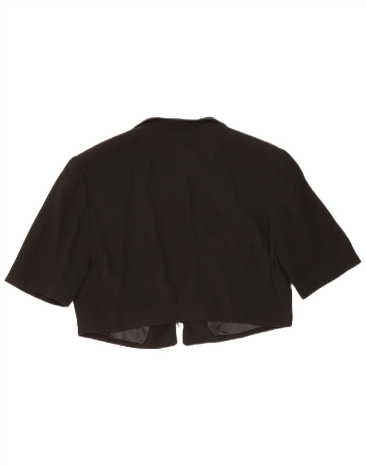 Vintage Kortærmet Bolero-jakke til kvinder UK 14 Medium Sort