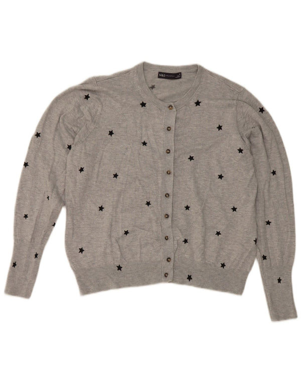 Marks & Spencer Womens Bolero Jumper UK 18 XL Grey Geometric Viscose