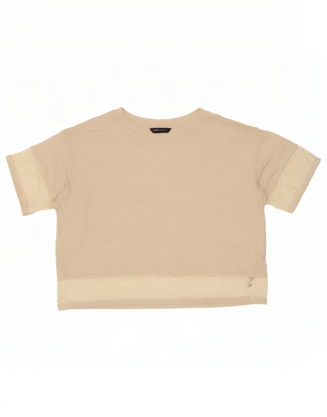 Marks & Spencer Dame Oversized T-Shirt Top UK 16 Large Beige Linen