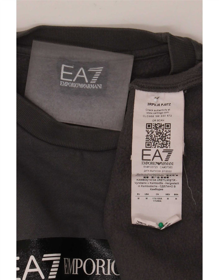 Emporio Armani Herre grafisk sweatshirt Jumper Medium Grå Bomuld