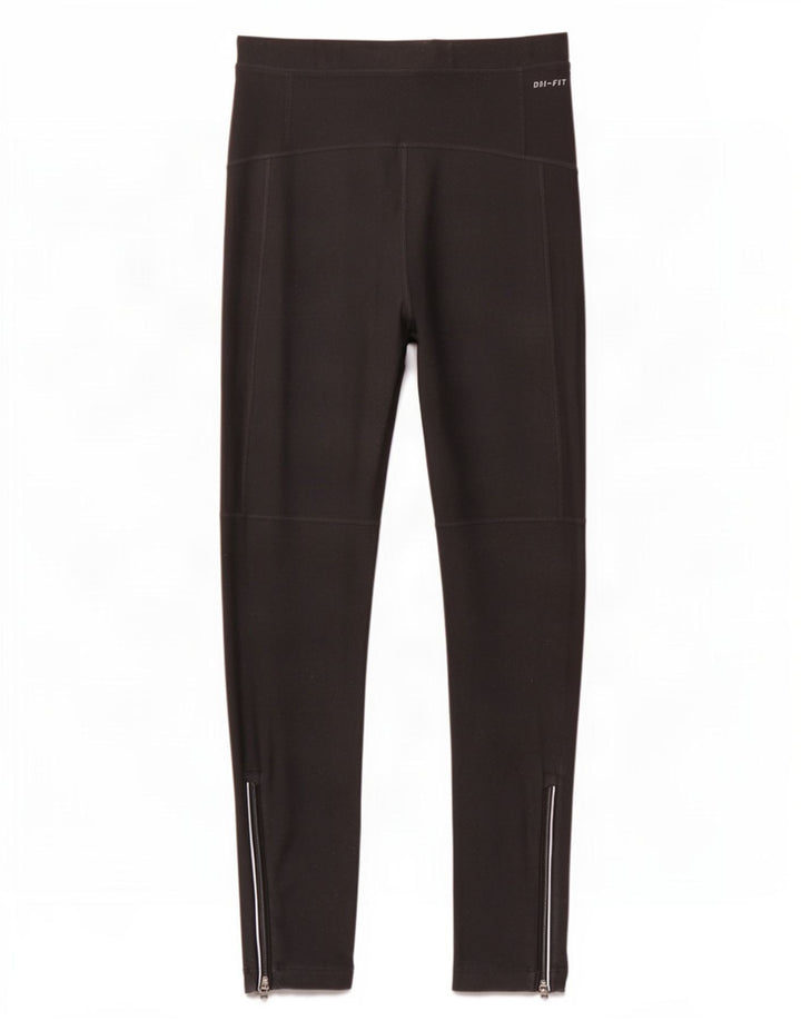 Nike Dame Dri Fit Leggings UK 10 Small Black Polyester