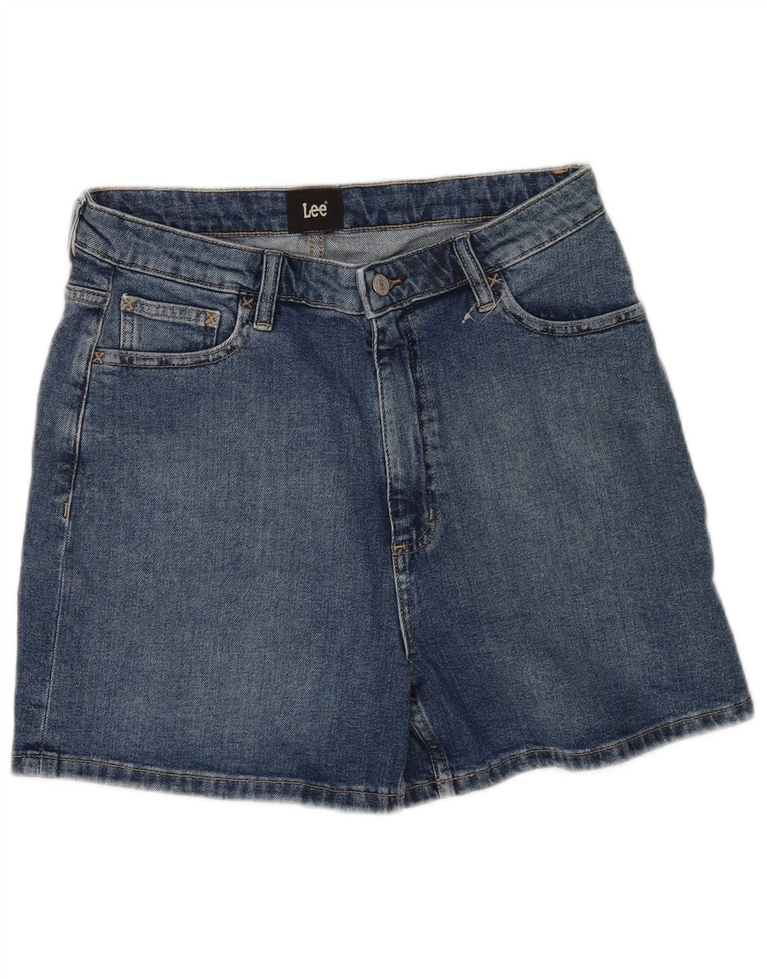 LEE højtaljede denimshorts til kvinder US 14 XL W32 blå bomuld