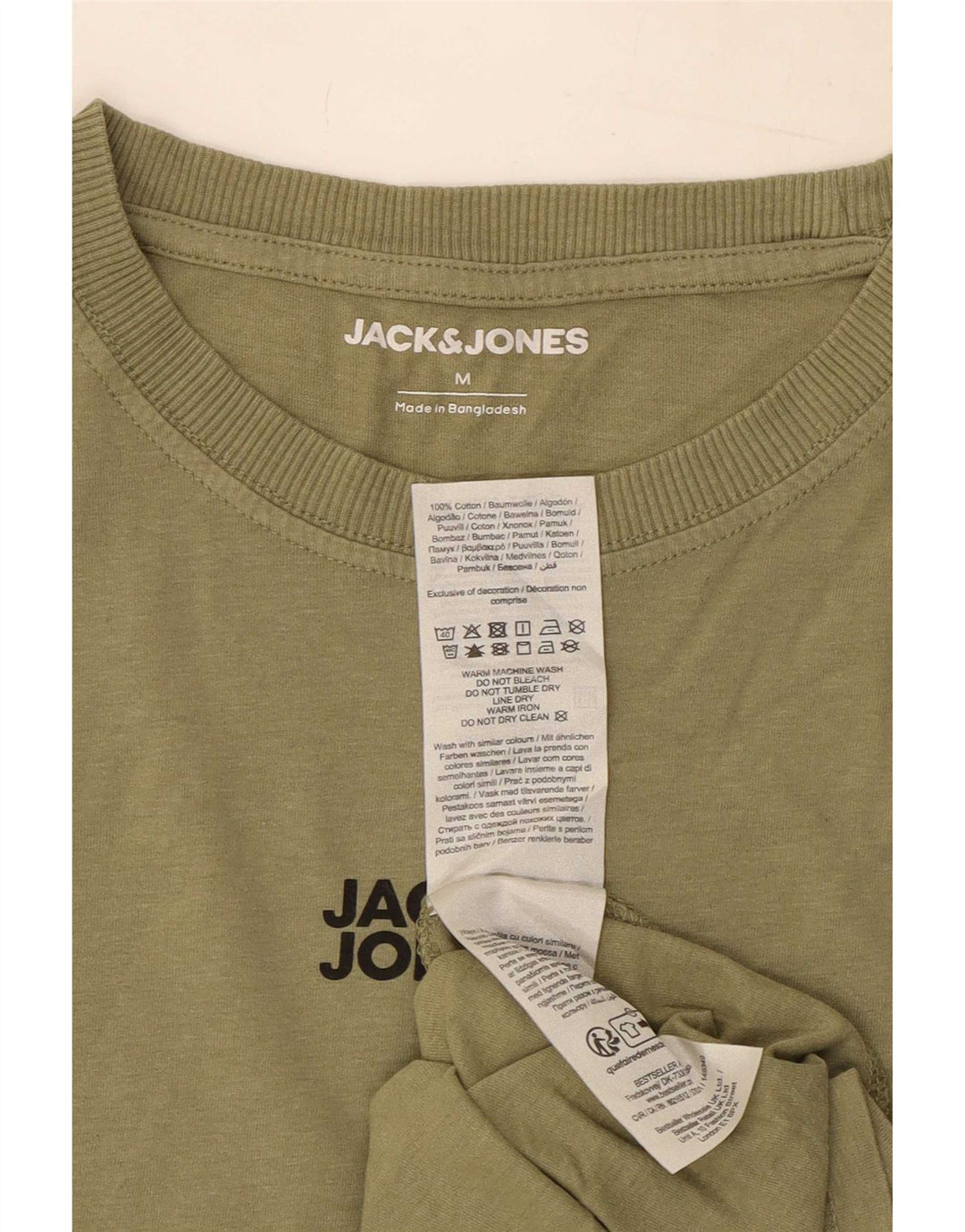 Jack & Jones Herre T-Shirt Top Medium Khaki Bomuld