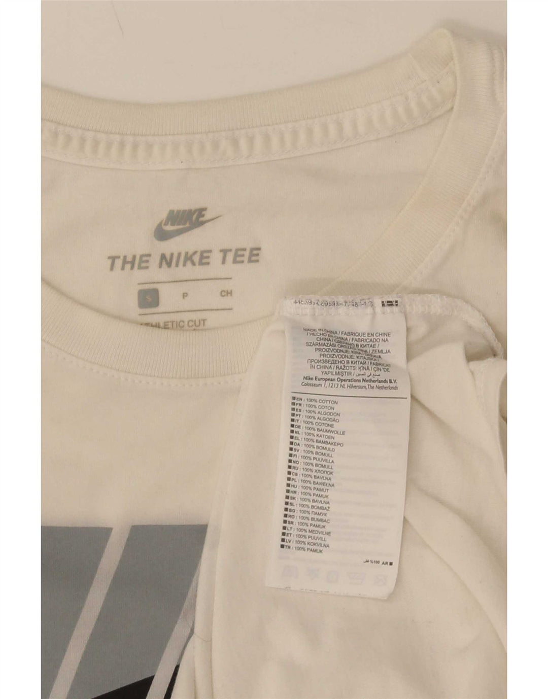 Nike Herre Athletic Cut Grafisk T-Shirt Top Lille hvid Bomuld