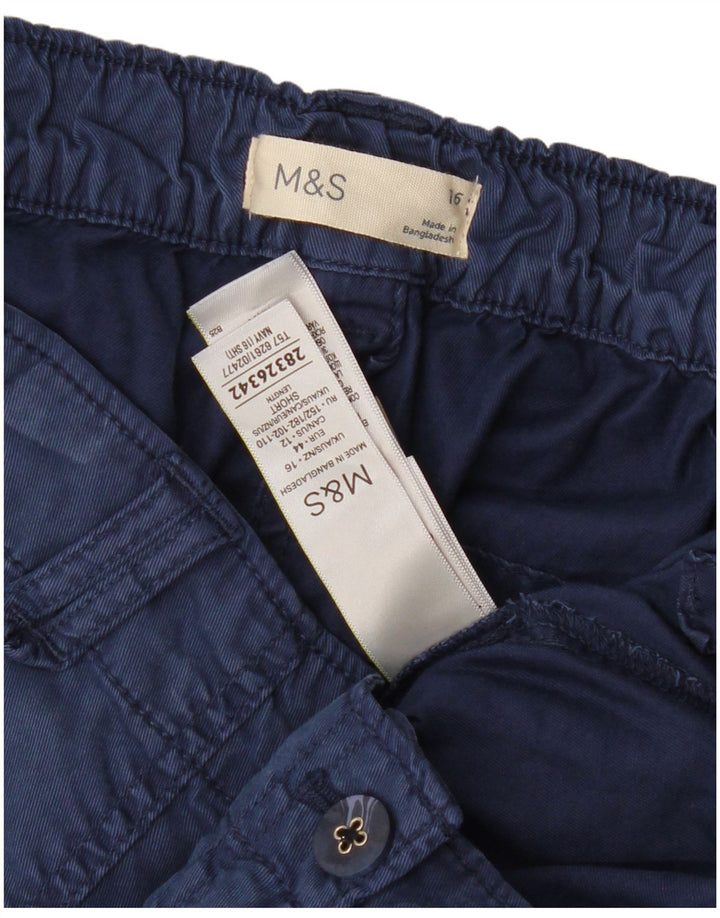 Marks & Spencer Dame Crop Cargo Bukser UK 16 Large W34 L25 Navy Blue