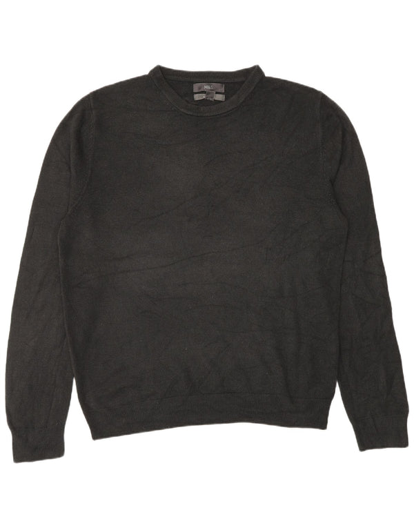 Marks & Spencer Herre sweater med rund hals, stor sort akryl
