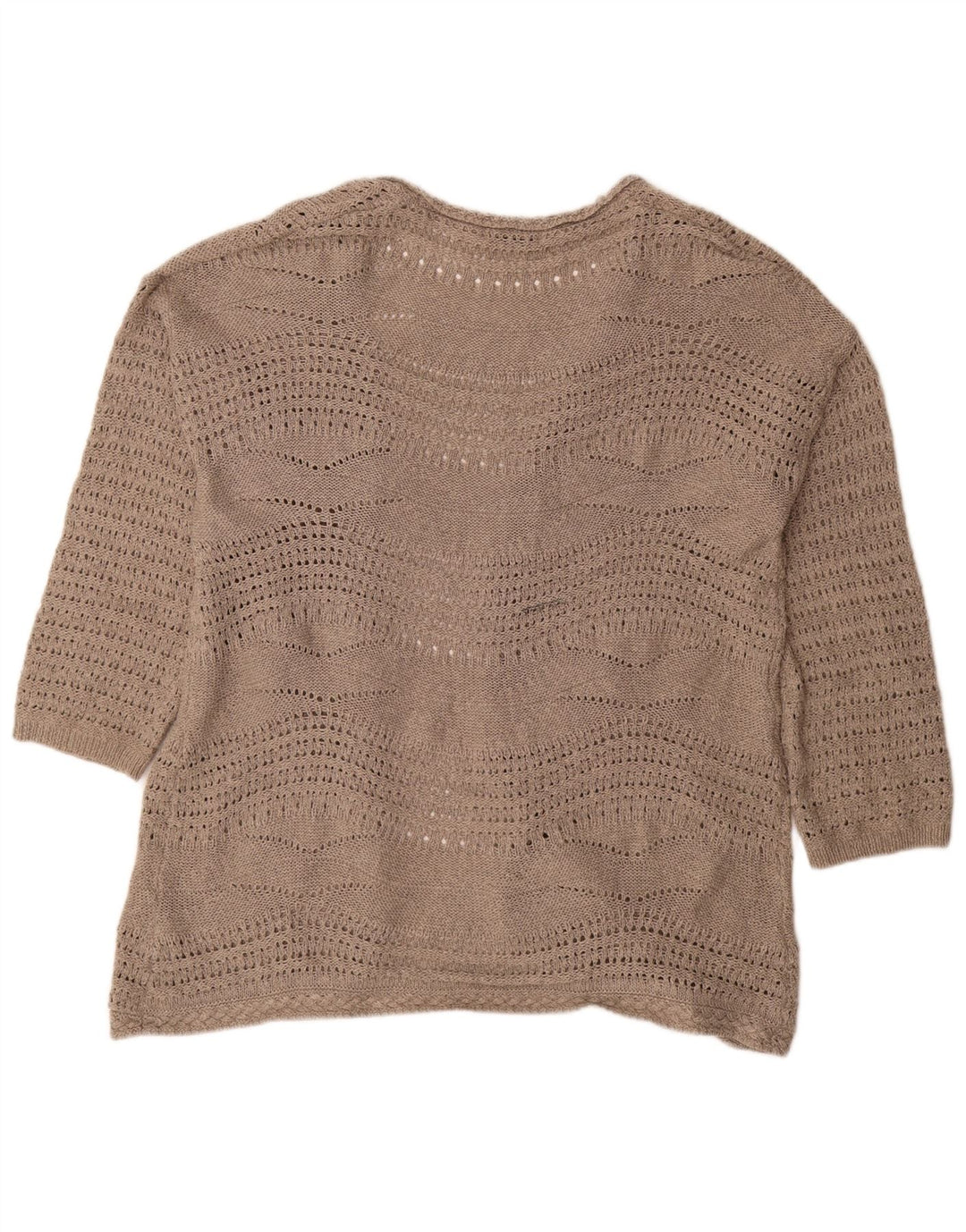 Marks & Spencer Womens Open Cardigan Sweater UK 20 2XL Beige Polyester