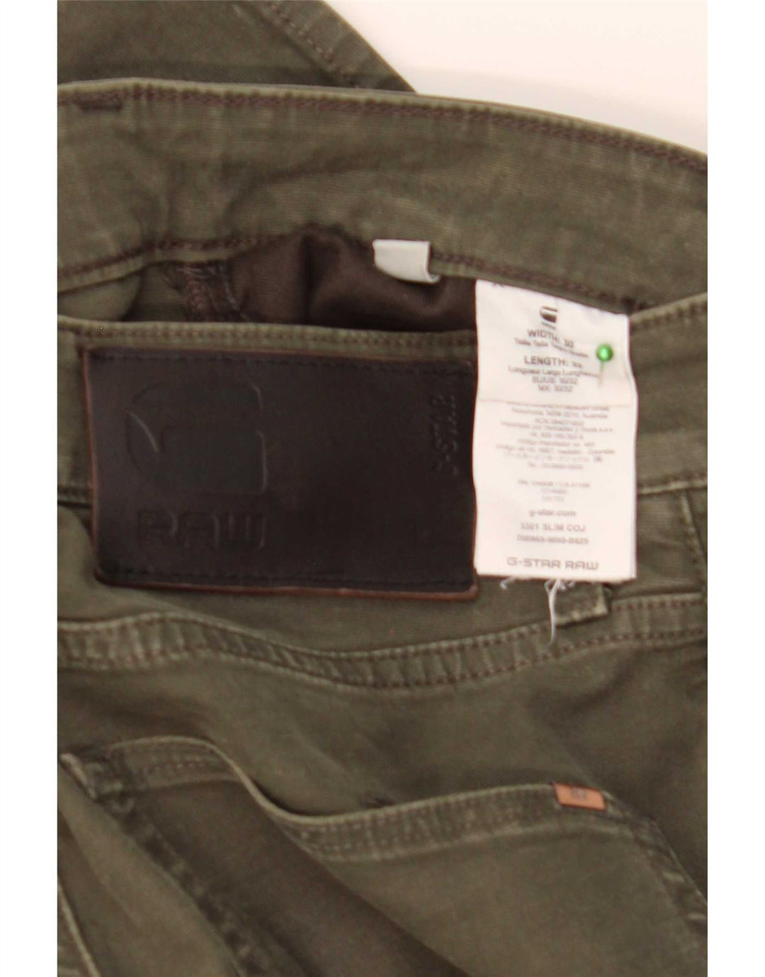 G-Star Slim Jeans til mænd W30 L32 Khaki Bomuld