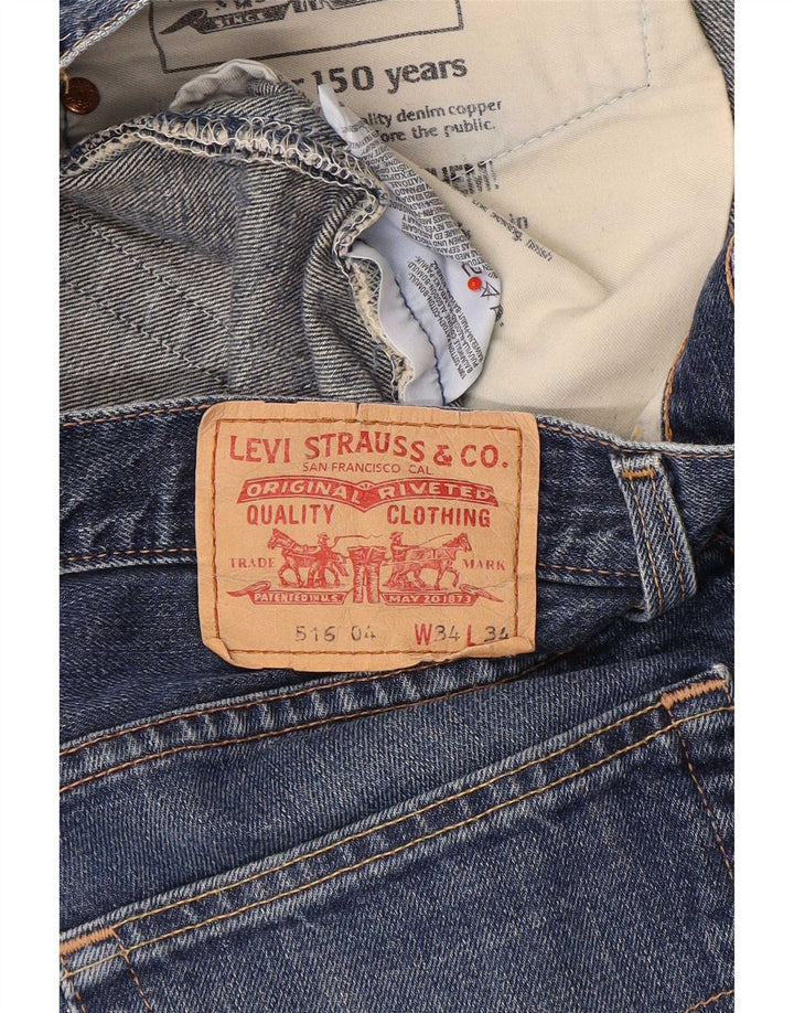 Levi's Herre 516 Bootcut Jeans W34 L33 Blå Bomuld