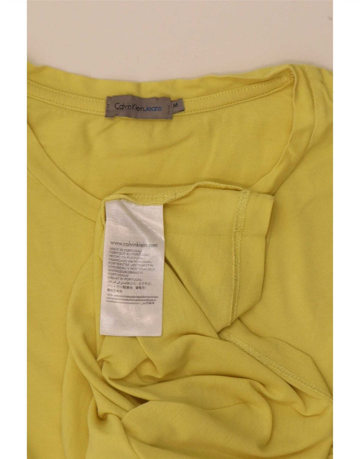 Calvin Klein Jeans Herre grafisk T-shirt Top Medium Gul Bomuld