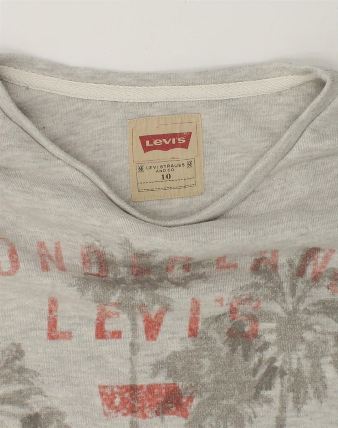 LEVI'S Girls Graphic Sweatshirt Jumper 9-10 Years Grey Cotton | Vintage Levi's | Thrift | Second-Hand Levi's | Used Clothing | Messina Hembry 