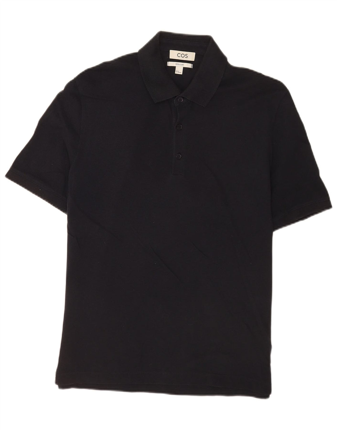 Cos Kortærmet herre Regular Fit Polo Shirt Medium Sort Bomuld