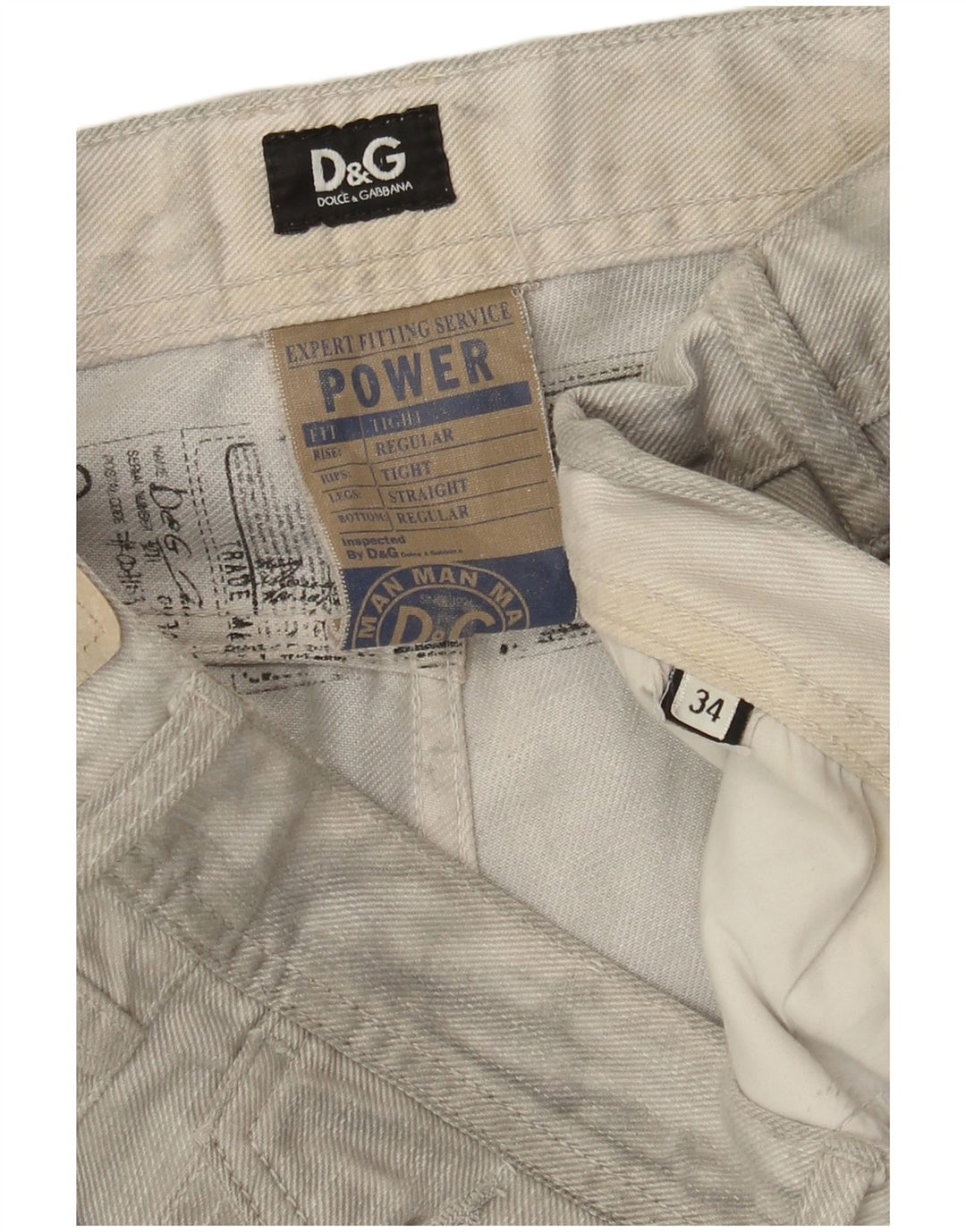 Dolce & Gabbana Herre Tight Fit Regular Straight Jeans W34 L28 Grå
