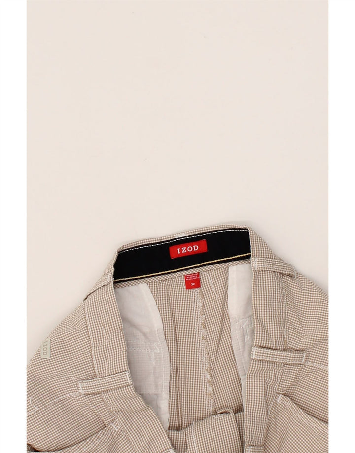 IZOD Mens Chino Trousers W32 Medium Beige Gingham Cotton Vintage Izod and Second-Hand Izod from Messina Hembry 