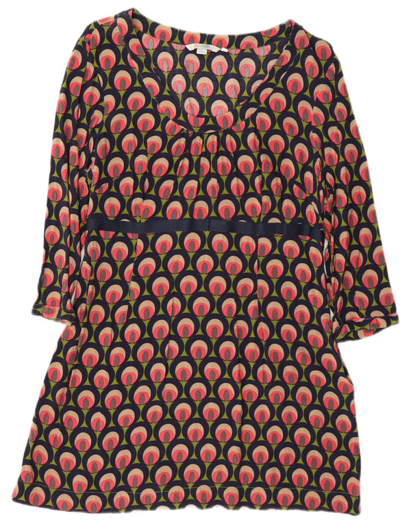 Boden Dame 3/4 ærmet A-line kjole UK 18 XL Flerfarvet Geometrisk
