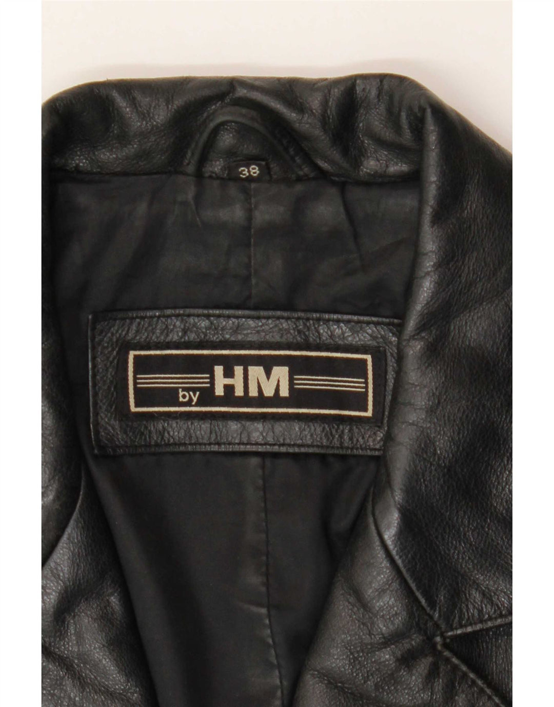Vintage læderfrakke til kvinder EU 38 Medium Sort