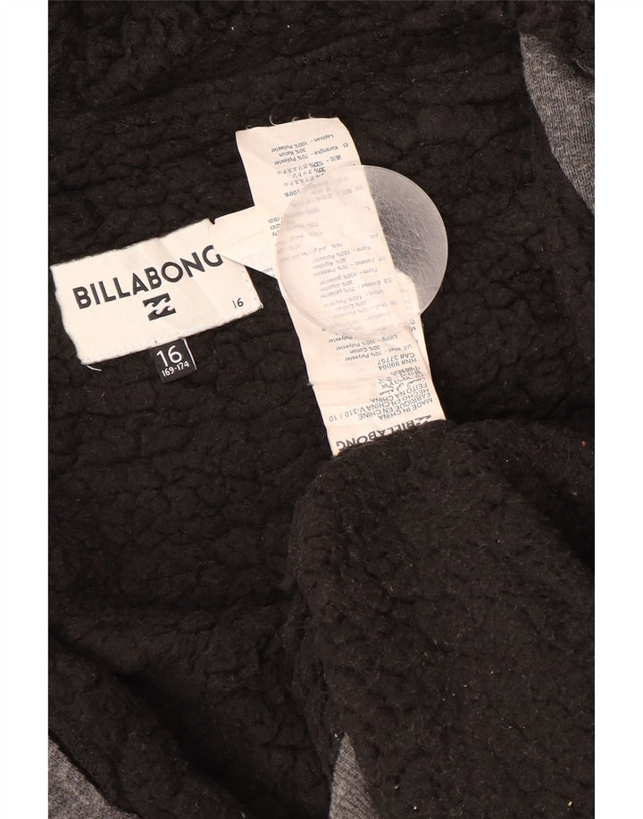 BILLABONG drenge sherpa hættetrøje med lynlås 15-16 år grå polyester