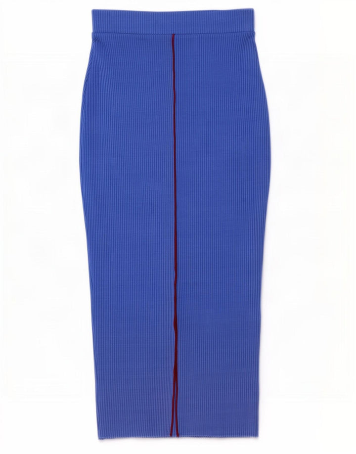 Zara Dame Maxi Pencil Skirt Small W26 Blue Polyester