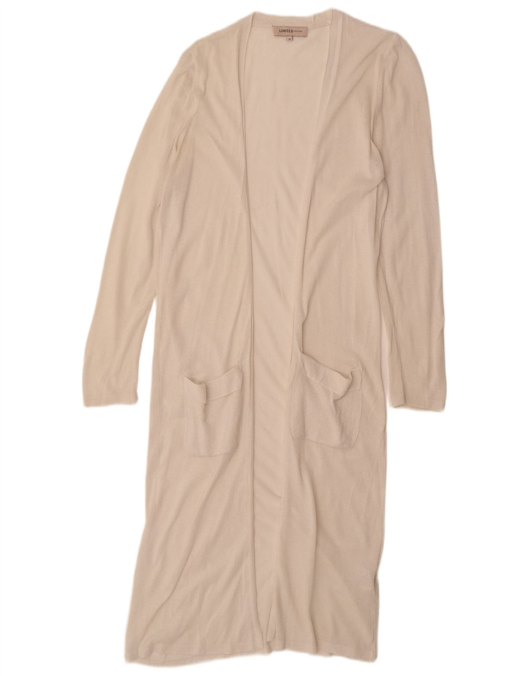 Marks & Spencer Dame Longline Cardigan Sweater UK 14 Medium Off White