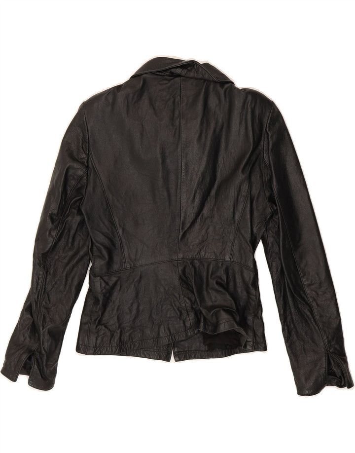 VINTAGE Womens Leather Jacket IT 42 Medium Black Leather Vintage Vintage and Second-Hand Vintage from Messina Hembry 