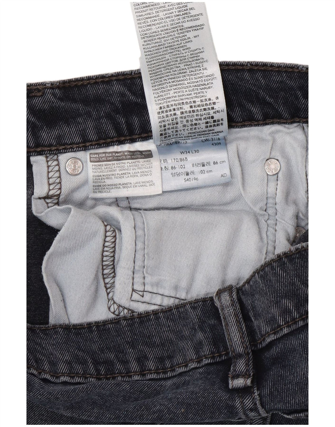 Levi's Slim Jeans til mænd W34 L30 Marineblå bomuld