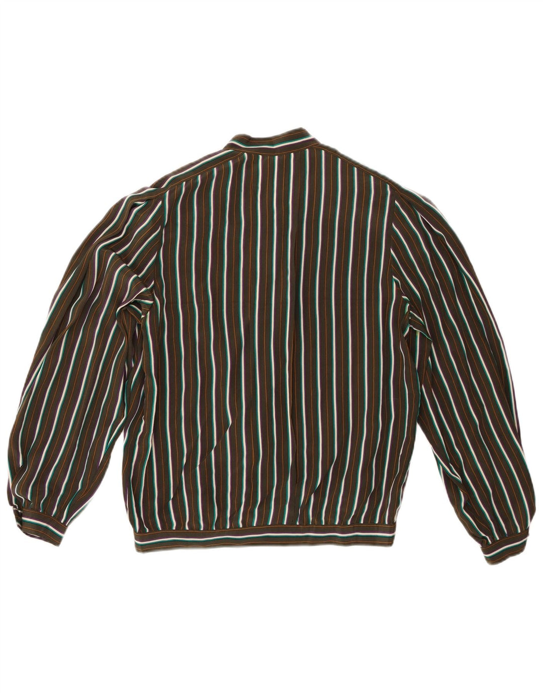 Vintage skjortebluse til kvinder UK 14 mellemgrøn stribet