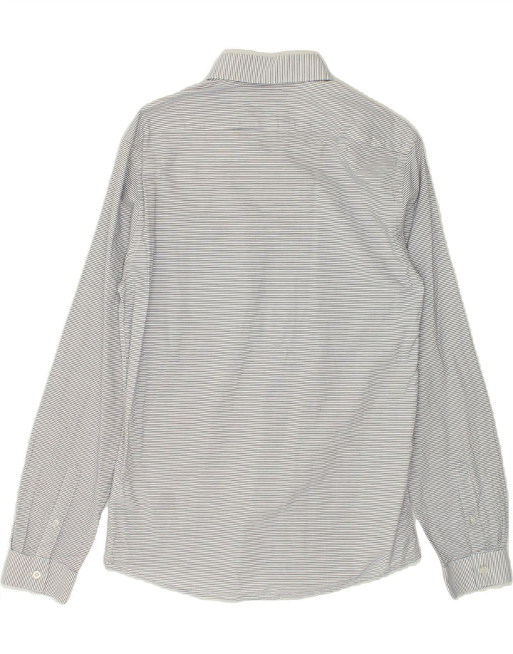 JULES Mens Slim Shirt Size 41/42 Large Grey Striped Cotton Vintage Jules and Second-Hand Jules from Messina Hembry 