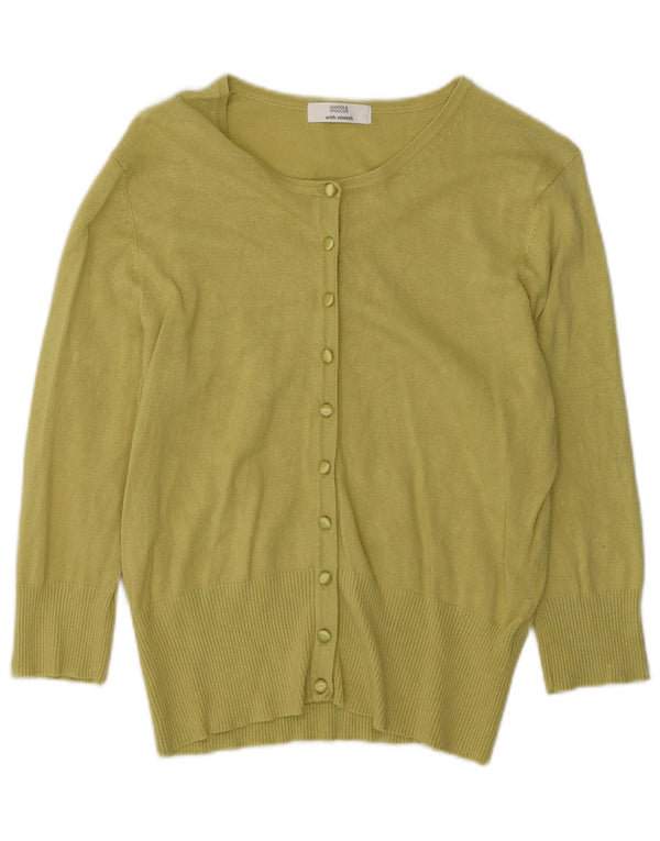 Marks & Spencer Dame 3/4-ærmet cardigantrøje UK 14 Medium Green