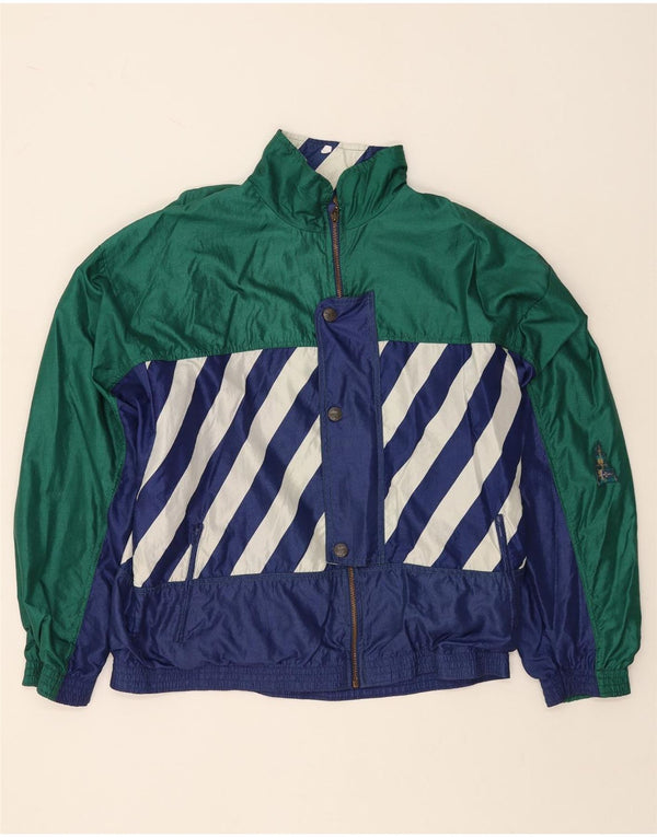 ATHLETA Grafisk træningsdragt topjakke til kvinder UK 22 3XL Grøn Colourblock