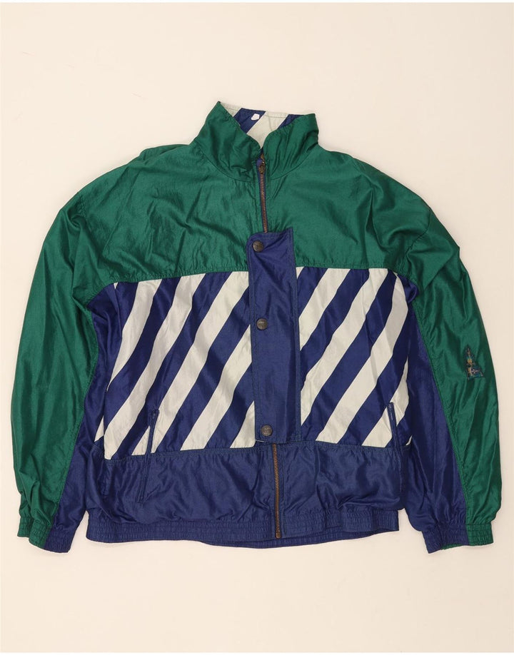 ATHLETA Grafisk træningsdragt topjakke til kvinder UK 22 3XL Grøn Colourblock