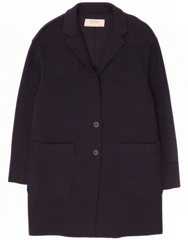 Zara Dame Overfrakke UK 14 Medium Navy Blue