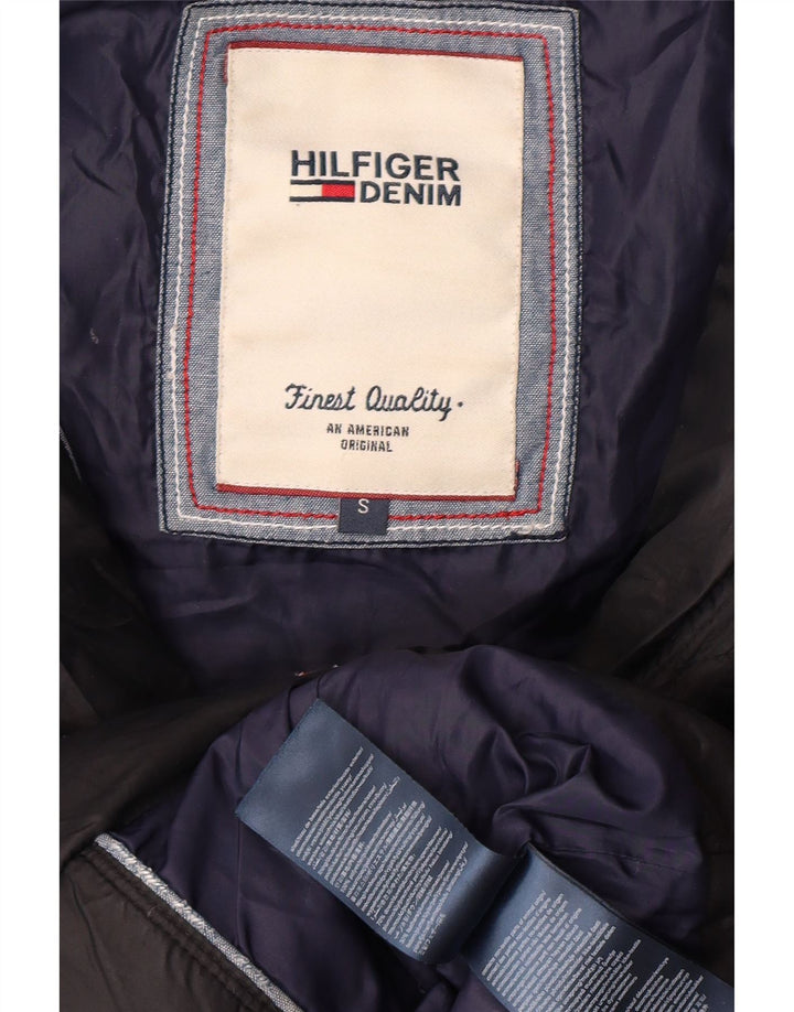 TOMMY HILFIGER Womens Hooded Padded Jacket UK 10 Small Black Polyester