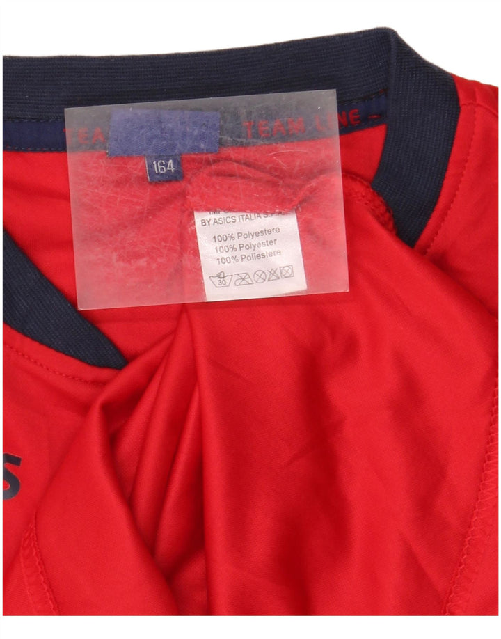 Asics Boys Top Langærmet 13-14 År Rød Colourblock Polyester