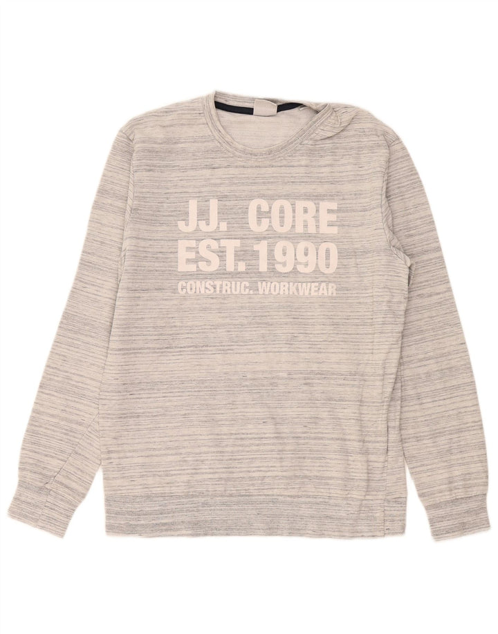 Jack & Jones Herre grafisk sweatshirt Jumper Medium Grey Flecked Bomuld