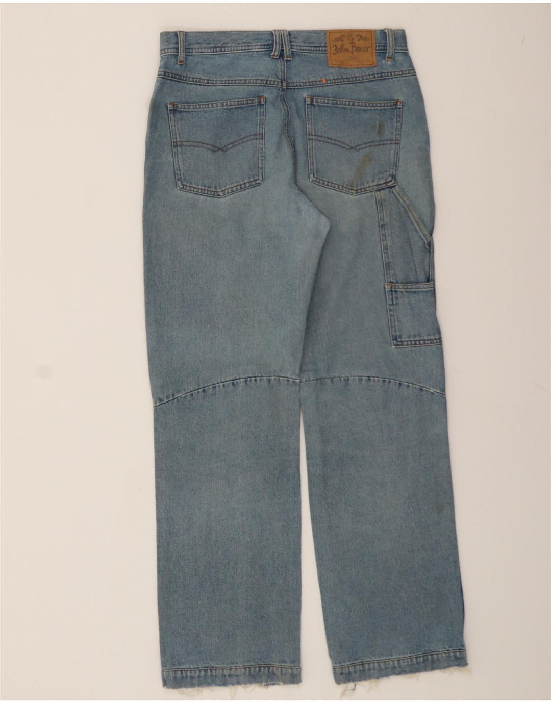 JOHN BANER Mens Cargo Straight Jeans W33 L31 Blue Cotton Vintage John Baner and Second-Hand John Baner from Messina Hembry 
