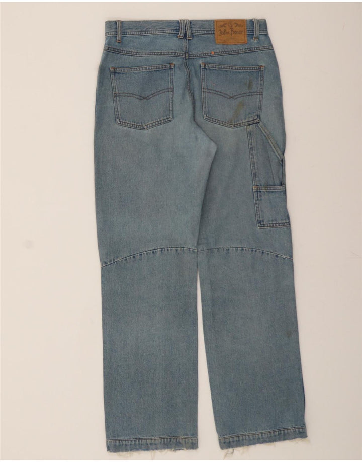 JOHN BANER Mens Cargo Straight Jeans W33 L31 Blue Cotton Vintage John Baner and Second-Hand John Baner from Messina Hembry 