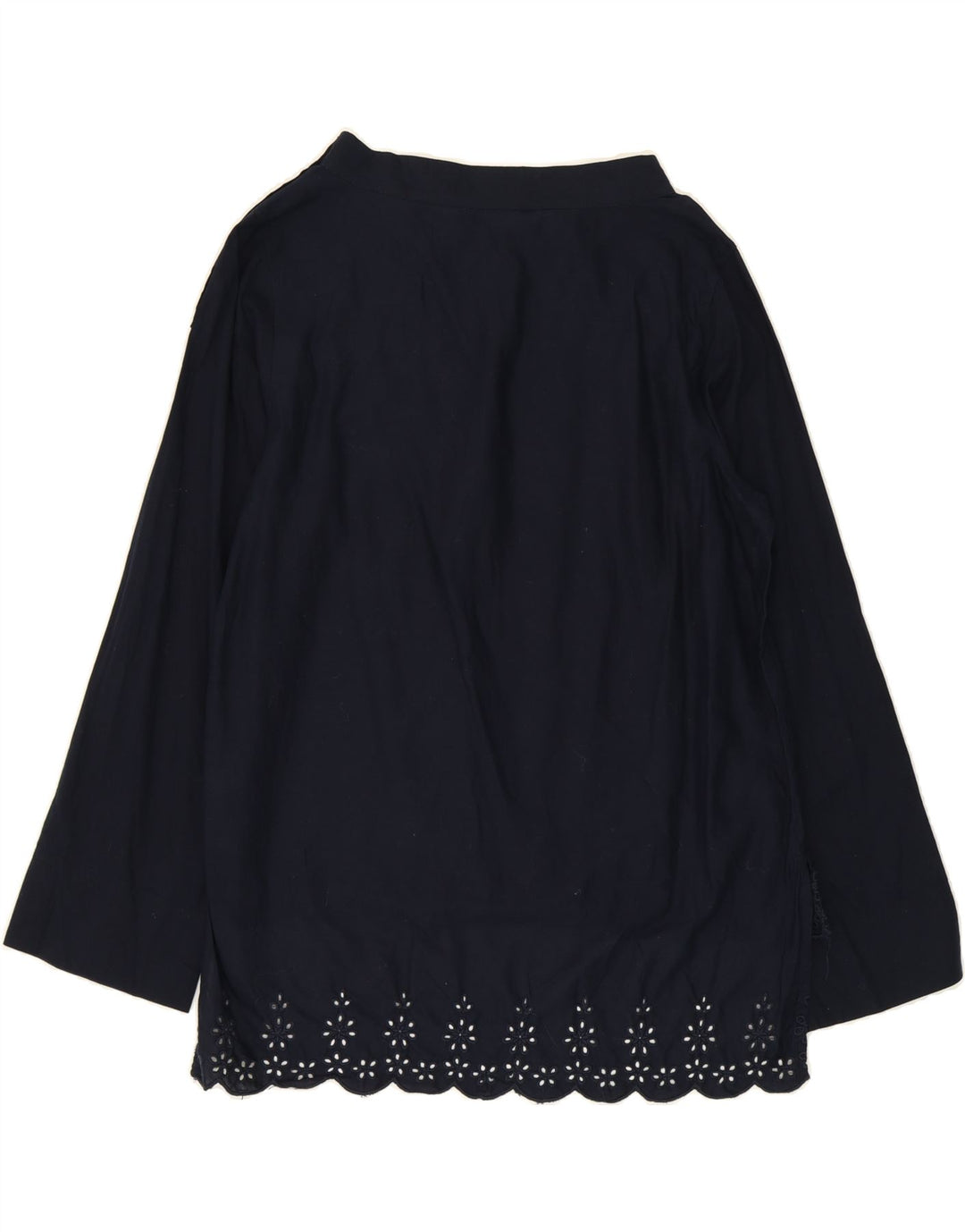 J. CREW Womens Long Sleeve Blouse Top US 10 Large Navy Blue Cotton Vintage J. Crew and Second-Hand J. Crew from Messina Hembry 
