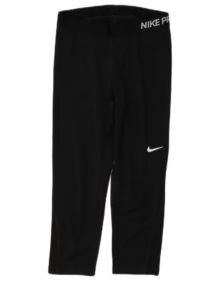Nike Dame Dri Fit Grafiske Capri Leggings UK 12 Medium Sort