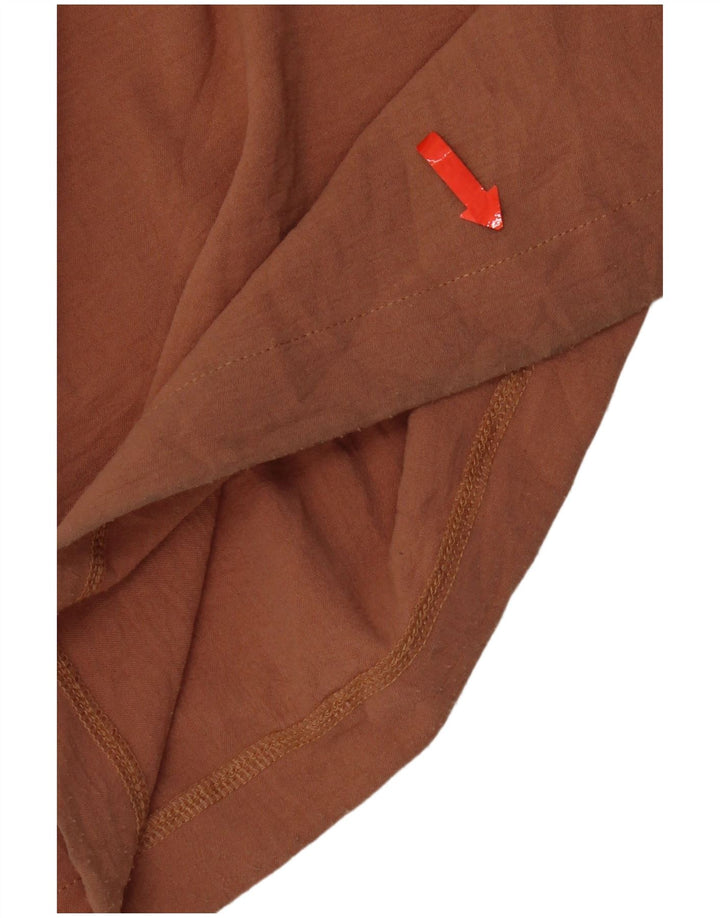 Zara kvinders brede ben Casual bukser store W32 L32 brun polyester