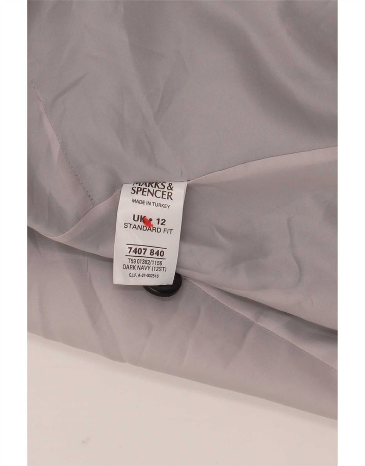 Marks & Spencer Dame Standard Fit Overfrakke UK 12 Medium Navy Blue