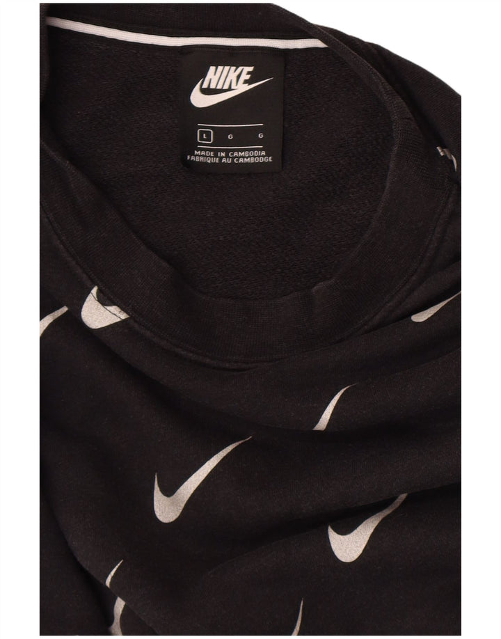 Nike grafisk sweatshirt til mænd, stort sort logo