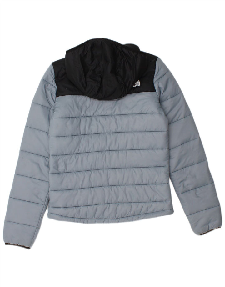 THE NORTH FACE Polstret hættejakke til kvinder UK 6 XS Grå Colourblock Nylon