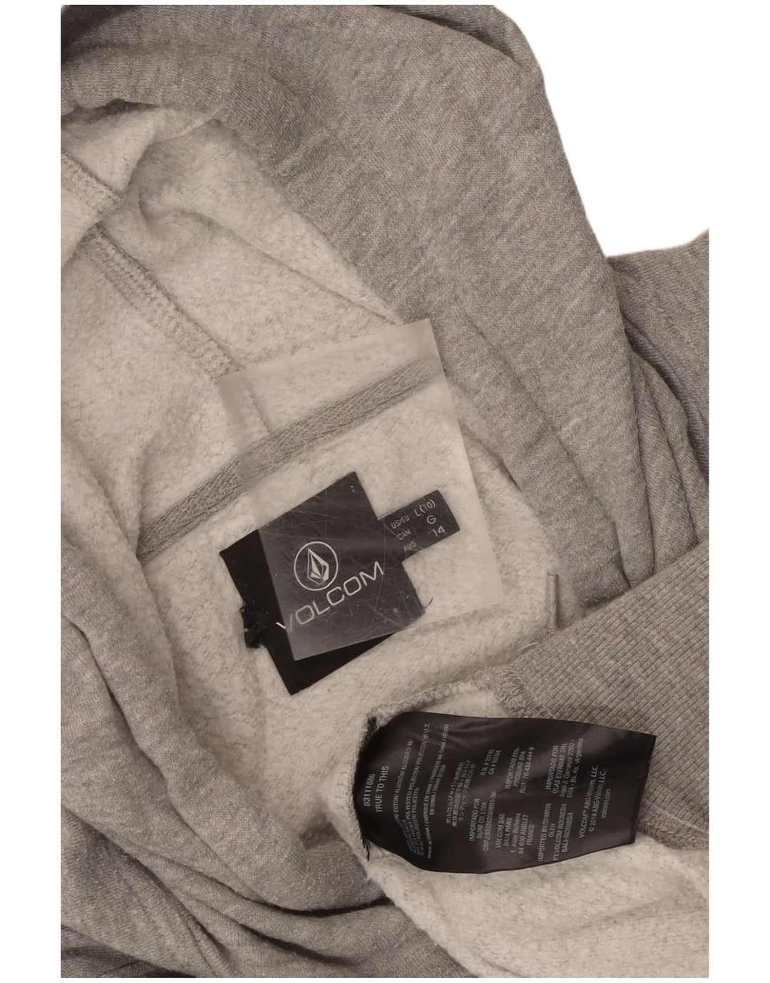 Volcom Dame Hættetrøje US 10 Stor Grå Bomuld