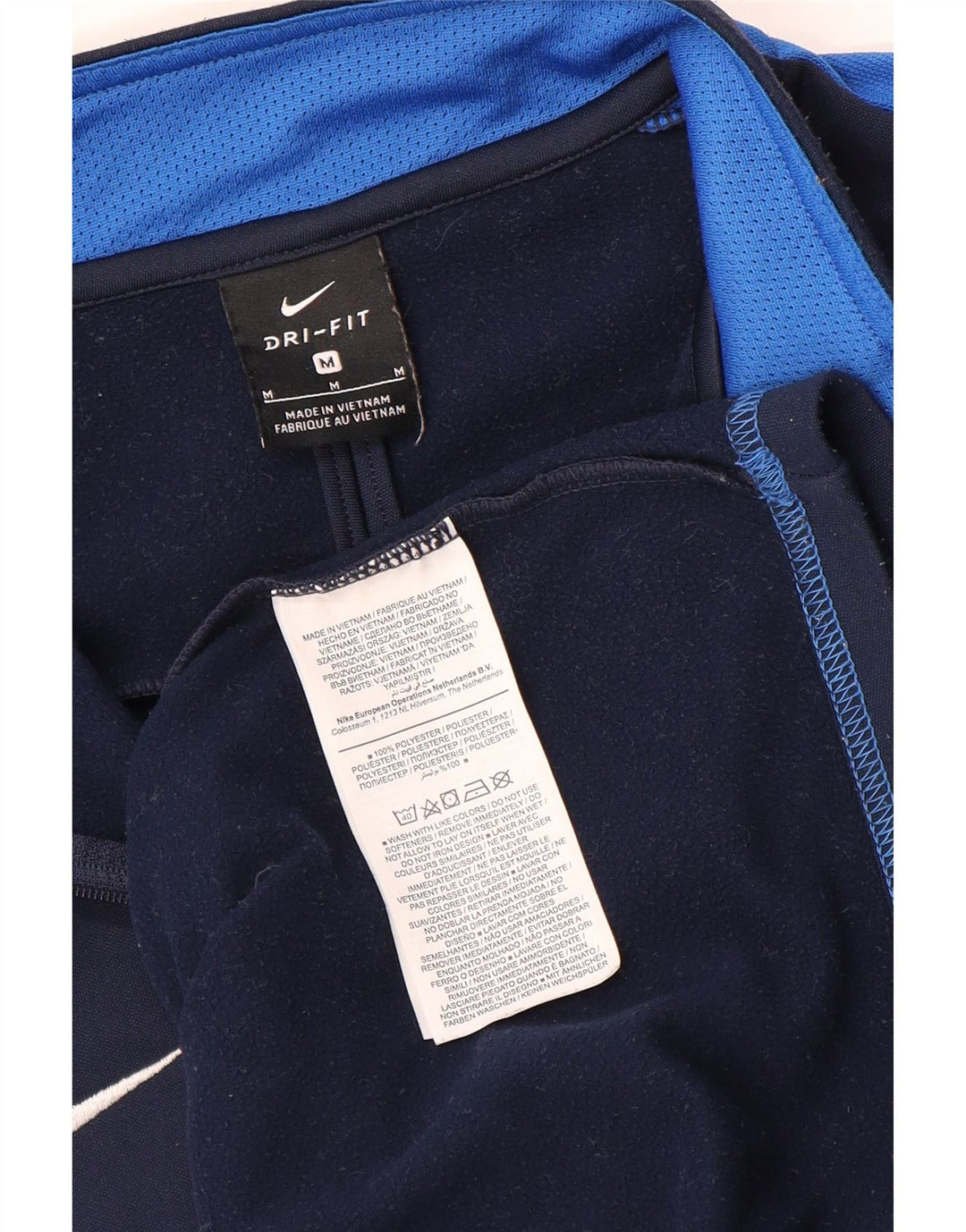 NIKE Dri Fit sweatshirt med lynlås til mænd Medium marineblå farveblok