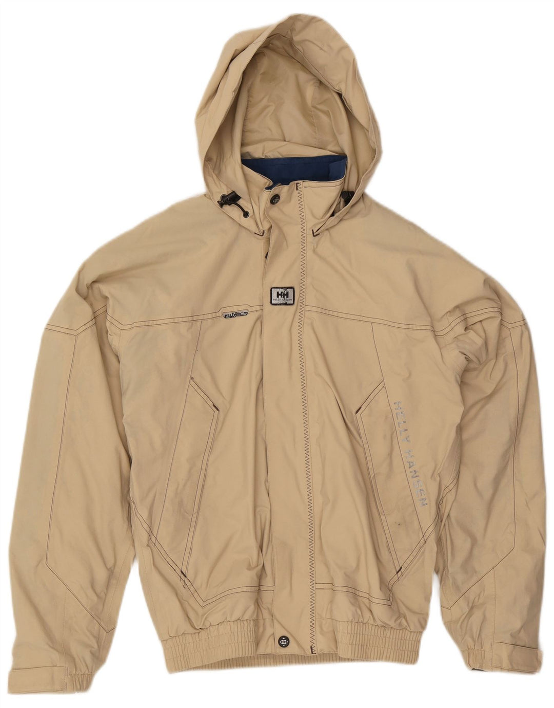 Helly Hansen Herre Grafisk Hooded Bomber Jacket UK 36 Small Beige Nylon