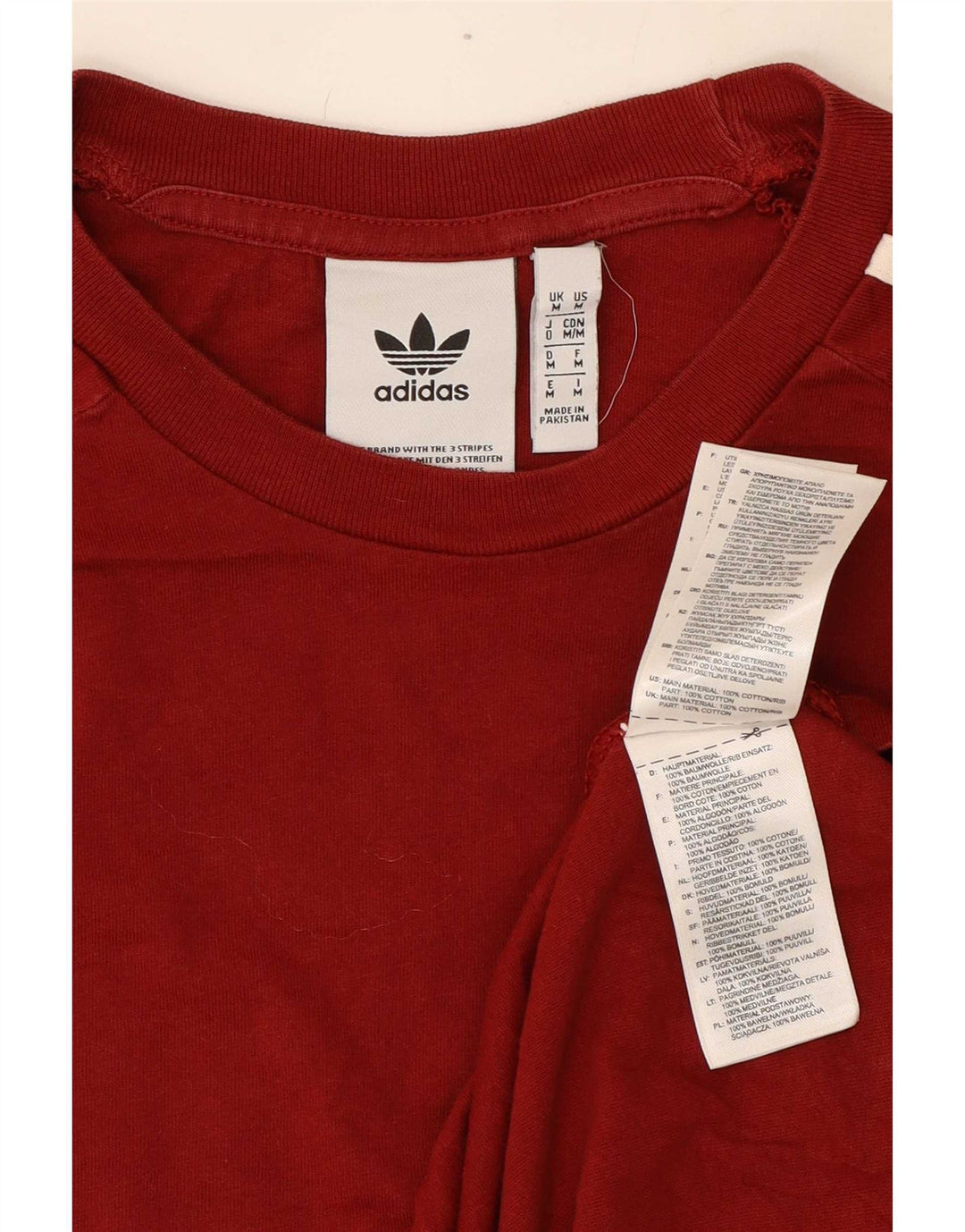 Adidas Herre T-Shirt Top Medium Bourgogne Bomuld
